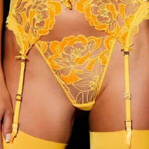 Honey Birdette Mia Yellow Thong Small (Whole Set Available)